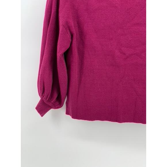 Women's Burgundy Soft Knit Mock-Neck Long Sleeve Pullover Sweater SZ M - Picture 8 of 10